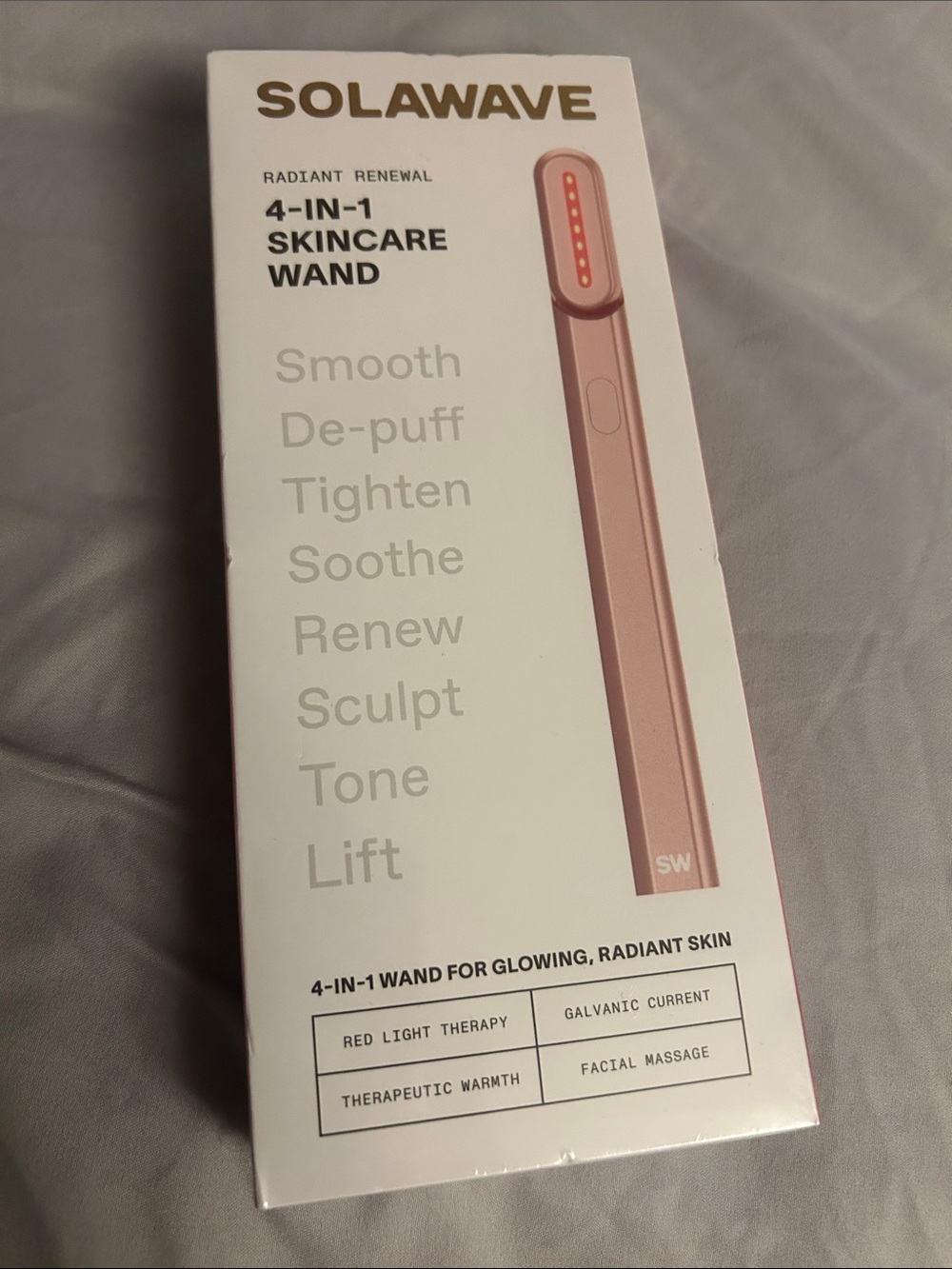 Solawave Red Light Therapy Facial Wand — Pink